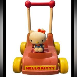 VINTAGE RARE 1983 HELLO KITTY CHILD GUIDANCE MUSICAL PUSH Cart Mower *Details*